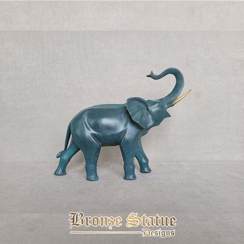 Escultura de elefante de bronze arte moderna estátua de bronze de elefante de bronze fundido artesanato de animais para escritório em casa ornamento de decoração de hotel