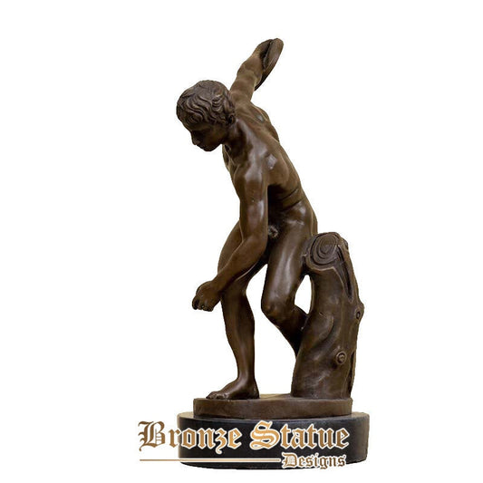 Bronze discus thrower sculpture classical bronze discobolus statue famous bronze art figurine for home decoration ornament gifts