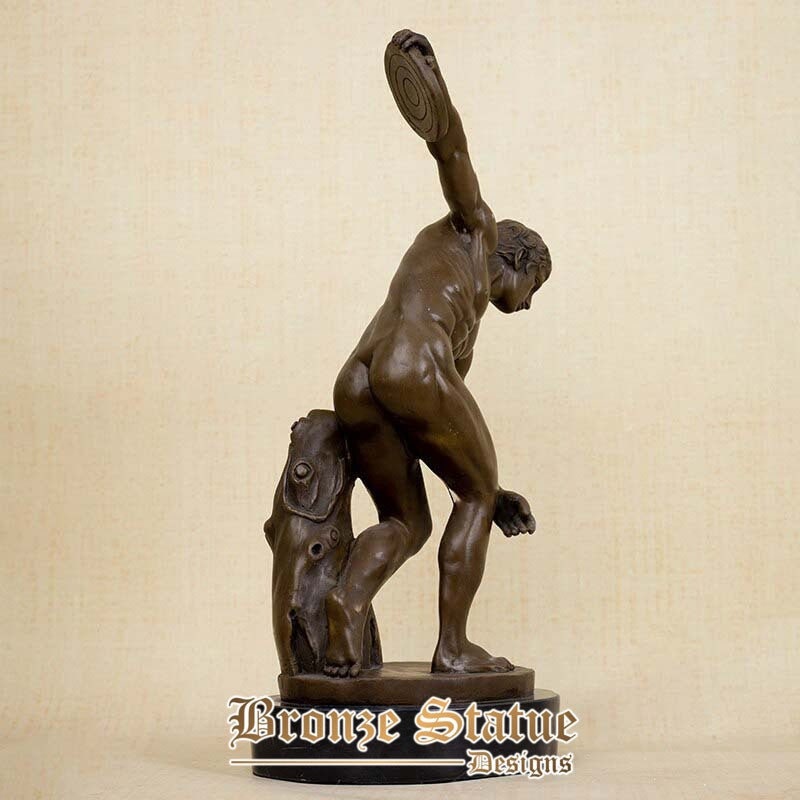 Bronze discus thrower sculpture classical bronze discobolus statue famous bronze art figurine for home decoration ornament gifts