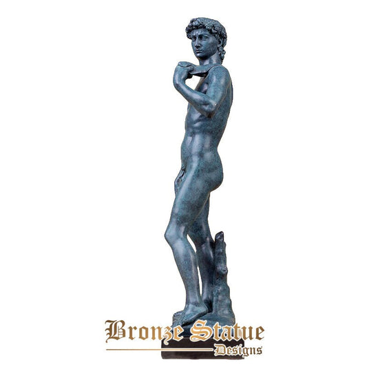 Statua di bronzo david di michelangelo grande scultura in bronzo david uomo famoso sculture artigianato d'arte per la decorazione domestica regali di ornamento