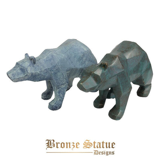 Escultura de urso de bronze estátua de urso de bronze estátuas de urso abstratas esculturas de urso ambulante arte moderna decoração para casa ornamento presentes