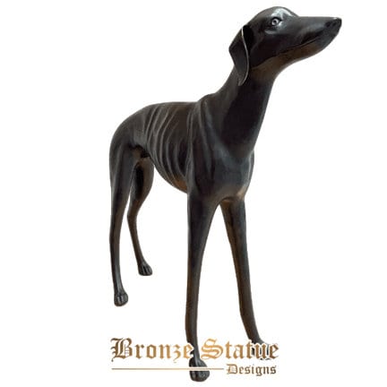 31in | 80cm | Escultura de cachorro de bronze grande estátua de cachorro de bronze real arte de fundição Estátuas de animais de bronze para decoração de jardim doméstico