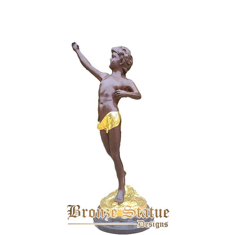 88 cm bronzo cupido scultura bronzo angelo statua di cupido mitologia statue e scultura per la decorazione d'arte domestica artigianato classico