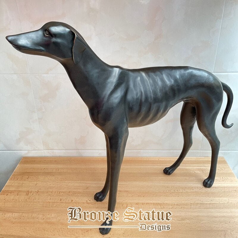 31in | 80cm | Large Bronze Dog Sculpture Real Bronze Dog Statue Casting Art Bronze Animal Statues Home Garden Decoration