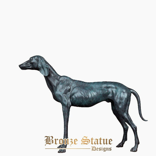 27in | 70cm | Escultura de cachorro de bronze grande estátua de cachorro de bronze real arte de fundição estátuas de animais de bronze para presentes de ornamento de decoração de jardim doméstico