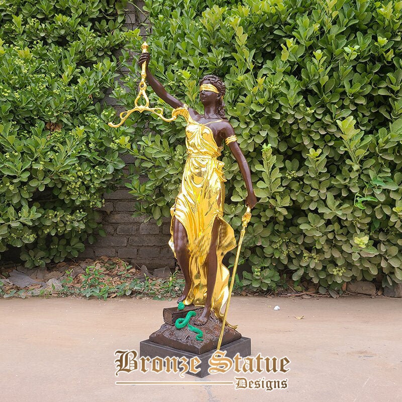 28 Zoll | 72cm | Justitia-Statue aus Bronze, Göttin der Gerechtigkeit, Skulptur, Mythologie, Bronze-Lady Justice, Statuen für Kunstdekoration zu Hause