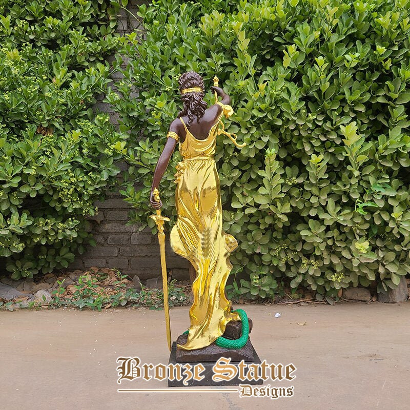 28in | 72cm | lady justice statue cast bronze goddess of justice sculpture mythology bronze lady justice statues for home art decoration