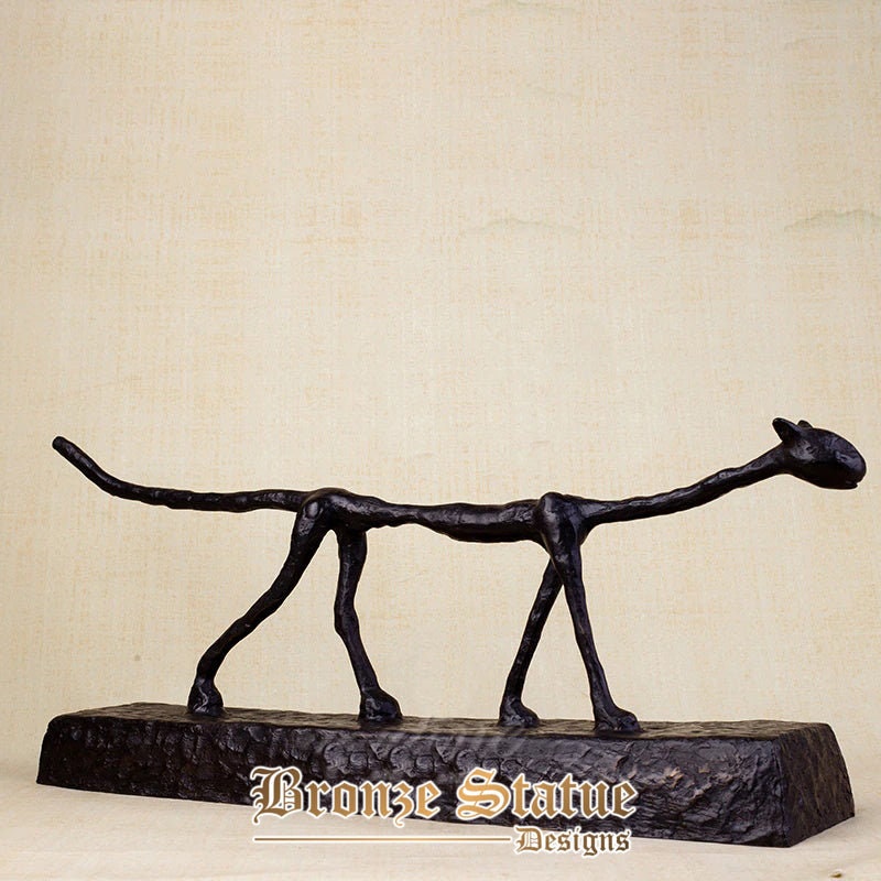 27in | 70cm | bronze cat sculpture bronze cat statue inspired by alberto giacometti abstract cat statues interior home art decor gifts