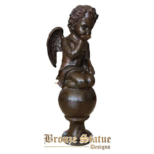 27 Zoll | 70cm | Bronze-Engel-Skulptur Bronze-Engel-Statue Baby-Engel-Statuen und -Skulpturen gegossene Bronze-Amor-Kunsthandwerke für die Hoteldekoration zu Hause