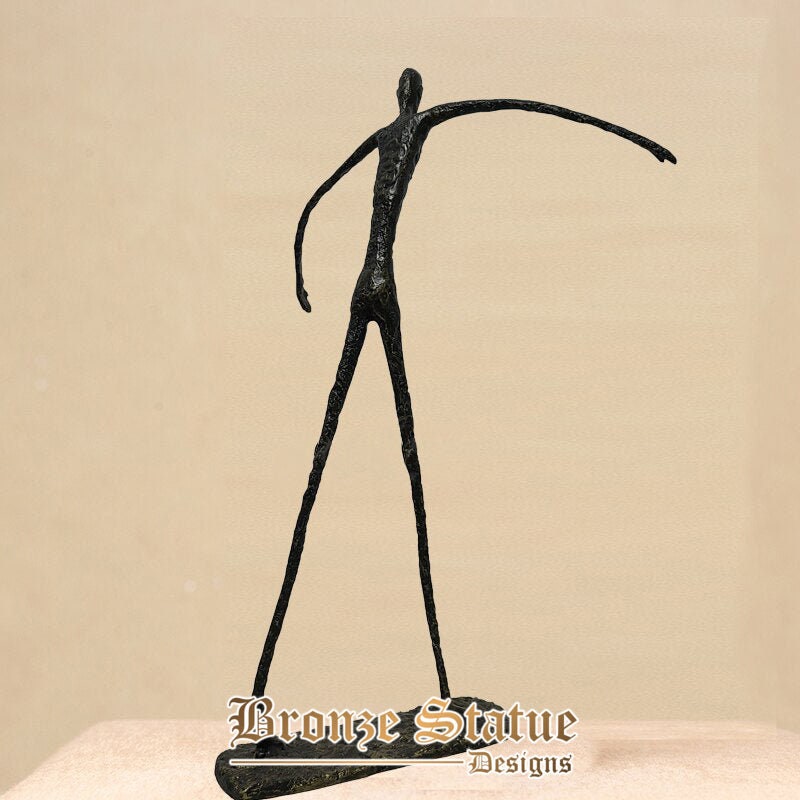 27in | 68cm | real bronze walking man sculpture by giacometti inspiration large art crafts abstract bronze statues for home decor gift