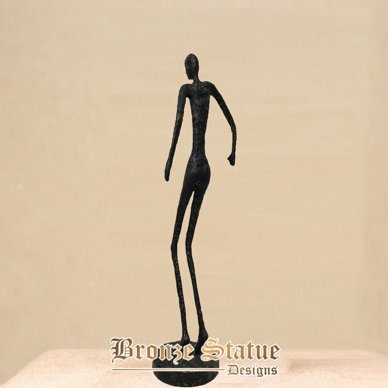 27in | 68cm | real bronze walking man sculpture by giacometti inspiration large art crafts abstract bronze statues for home decor gift