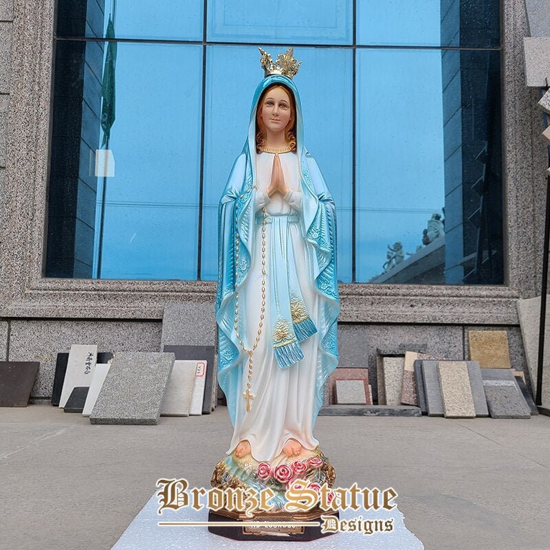 25in | 65cm | our lady of n.d.lourdes resin statue catholic religious statues of mary our lady lourdes resin sculpture for home decor