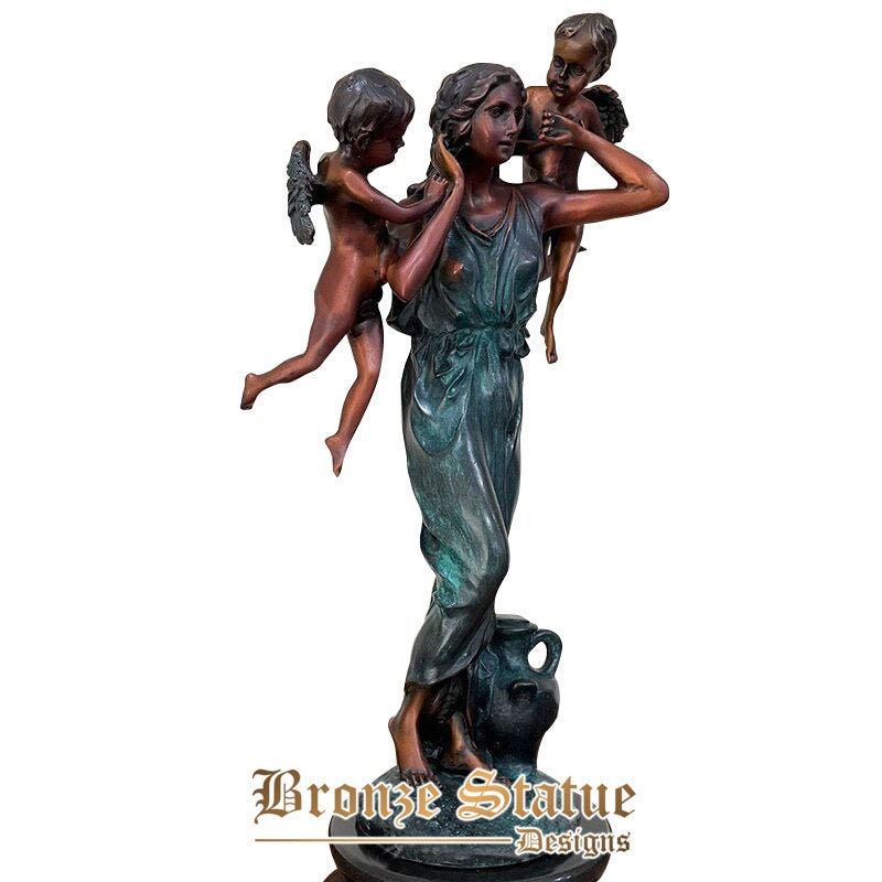 23in | 60cm | bronze madonna and angel statue madonna & child bronze sculpture for home hotel church decoration ornament art crafts