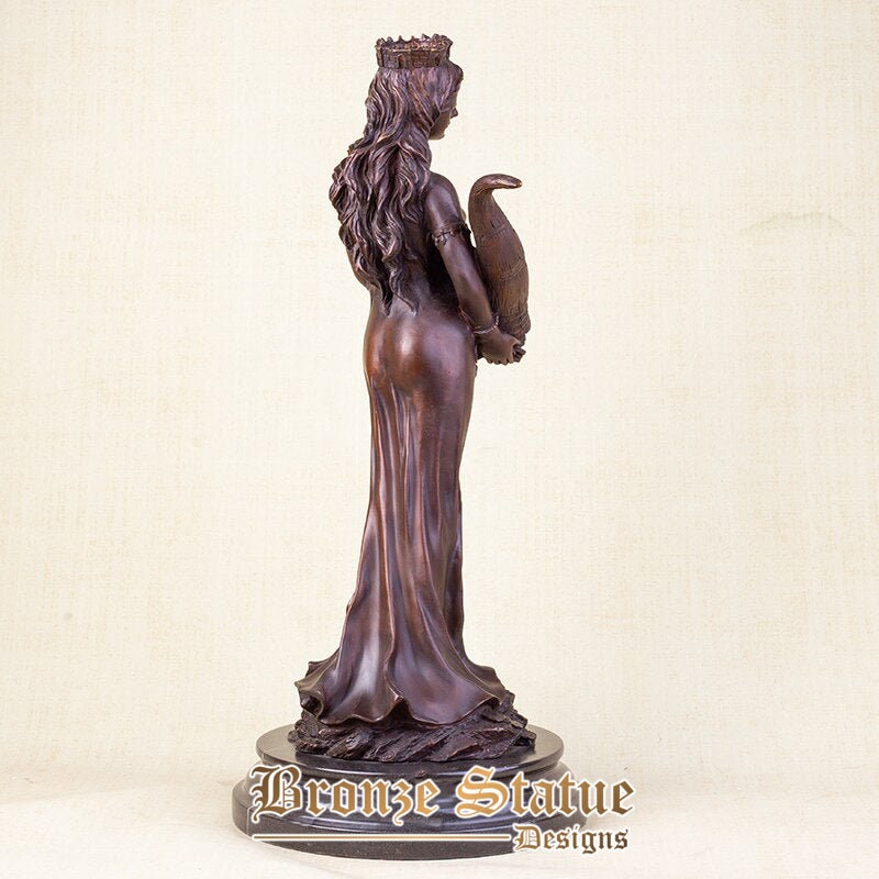 24in | 62cm | bronze tyche statue large goddess of luck bronze sculpture fate and fortune lady luck fortuna art figurine for home decor