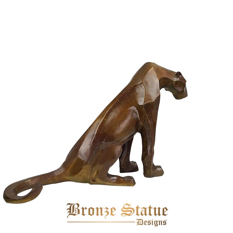 22in | 57cm | bronze leopard statues bronze leopard sculpture wildlife animal bronze sculptures figurines home office art decor crafts