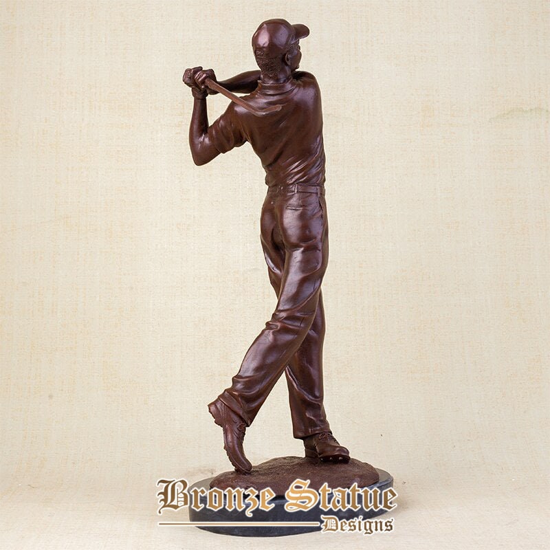 23in | 58cm | bronze golf man statue playing golf man bronze sculpture modern art golfer sport crafts figure for home decor ornament gift