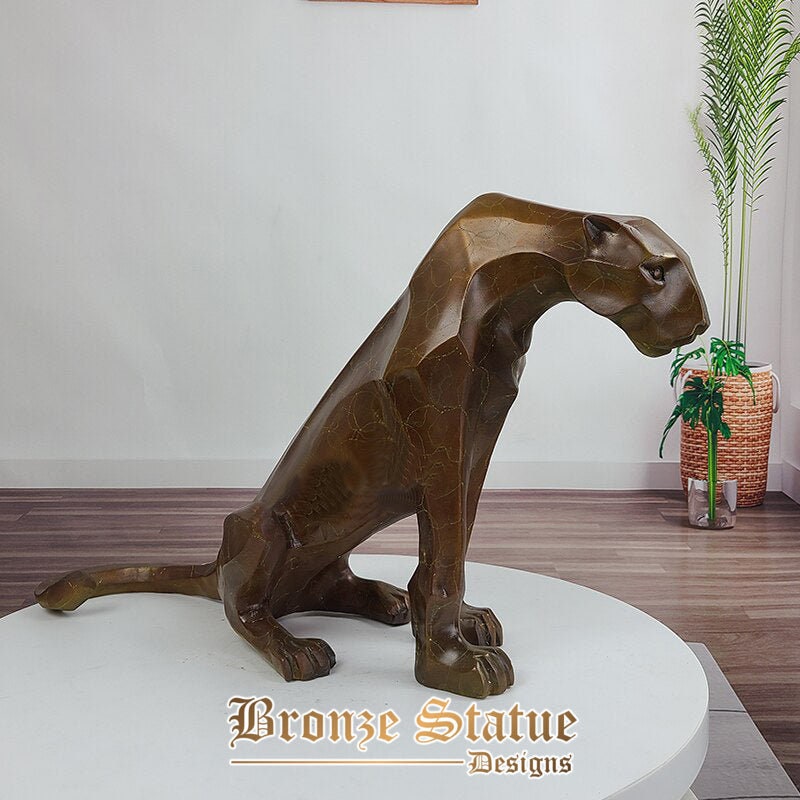 22in | 57 cm | statue di leopardo in bronzo scultura di leopardo in bronzo fauna selvatica animali sculture in bronzo figurine home office art decor artigianato