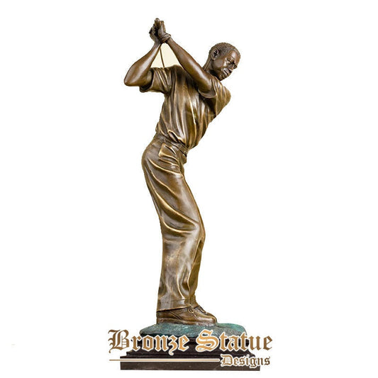 21in | 54cm | bronze golf man statue bronze golfer man sculpture playing golf art figurine crafts home office decoration ornament gifts