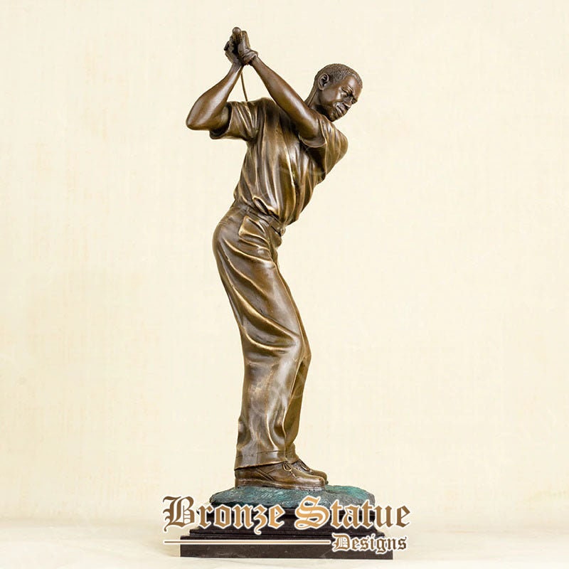 21in | 54cm | bronze golf man statue bronze golfer man sculpture playing golf art figurine crafts home office decoration ornament gifts