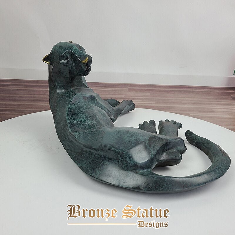 19in | 50cm | bronze leopard statues bronze leopard sculpture wildlife animal bronze sculptures figurines home office art decor gifts