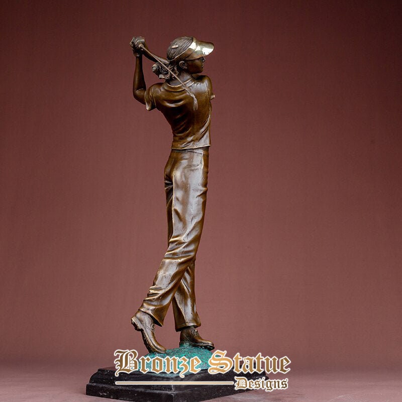 22in | 56cm | bronze golfer woman sculpture bronze golf statue playing golf statues and sculptures for home decor ornament gift art craft