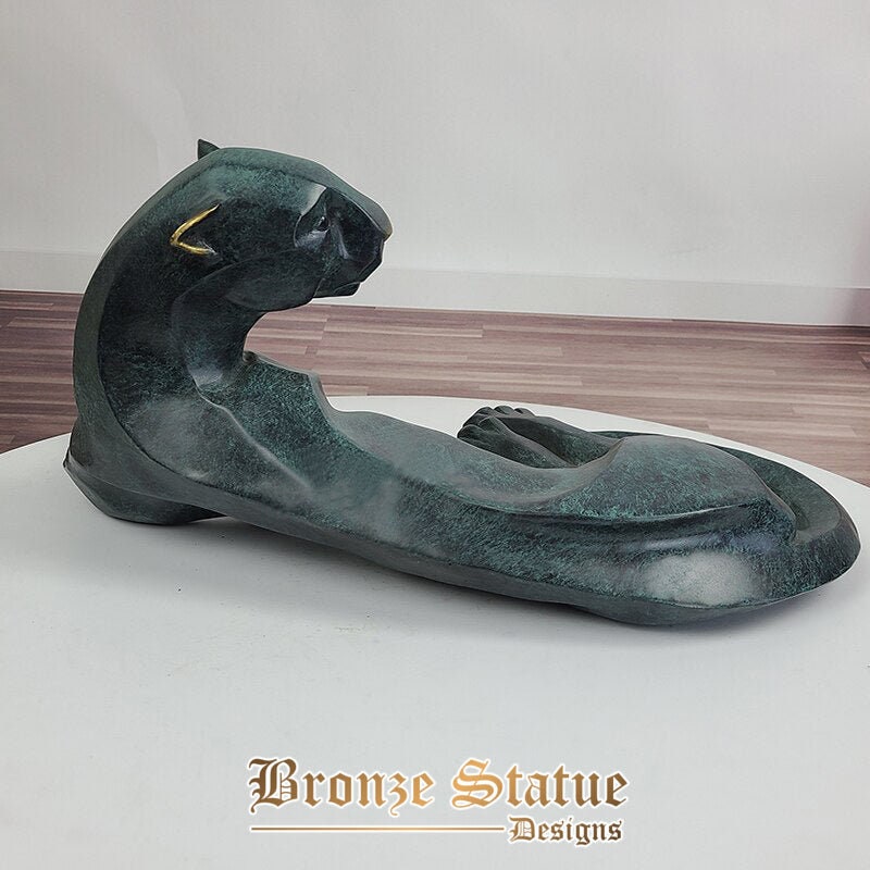 19in | 50cm | bronze leopard statues bronze leopard sculpture wildlife animal bronze sculptures figurines home office art decor gifts