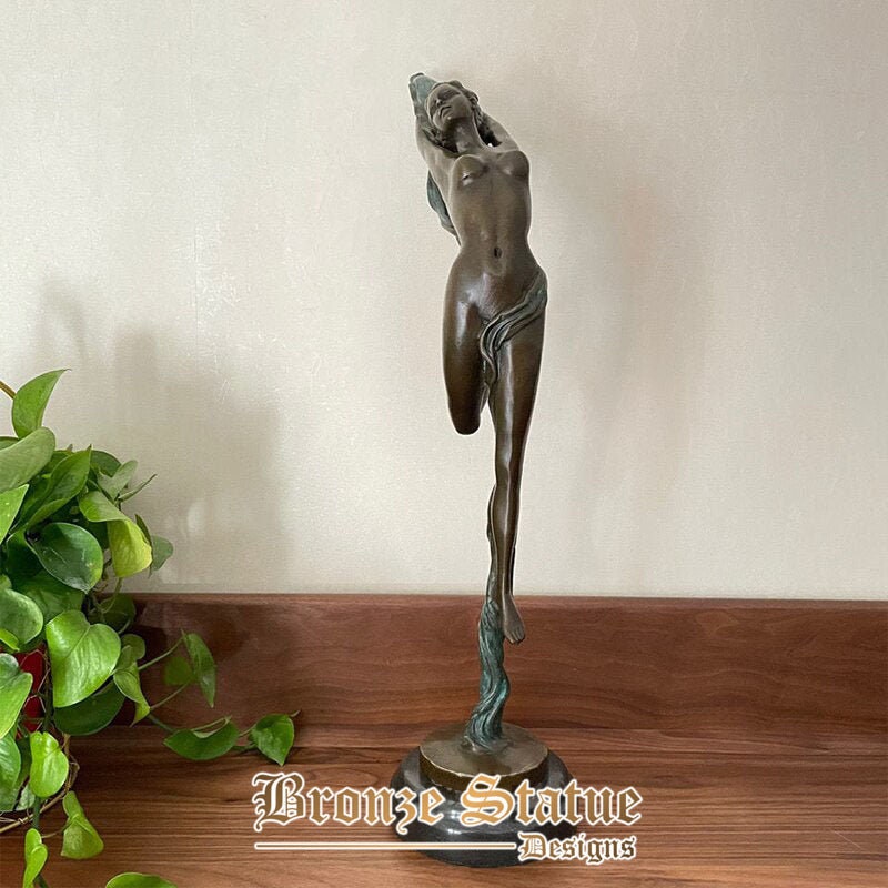 18in | 47cm | bronze sculpture nude girl dancer statue female nudes bronze art craft figurine for home office hotel decoration