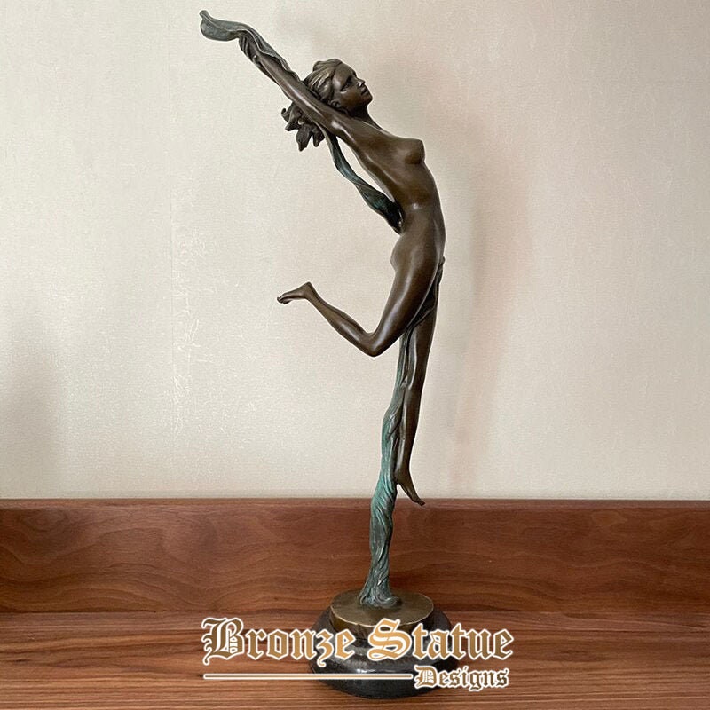 18in | 47cm | bronze sculpture nude girl dancer statue female nudes bronze art craft figurine for home office hotel decoration