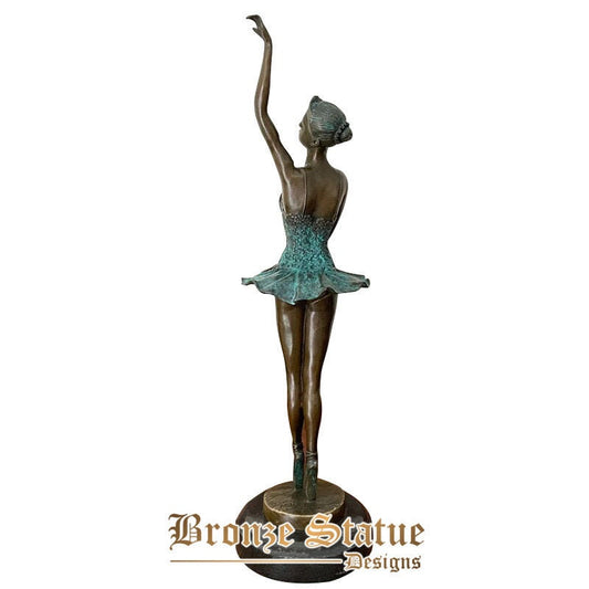 17in | 43cm | Bronze Ballet Dance Sculpture Western Bronze Ballerina Dancer Statue Girl Dancing Art Crafts For Home Hotel Decor Ornaments