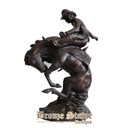 15in | 40cm | bronze horse statue bronze frederic remington rearing horse sculpture art statues for home office decoration crafts