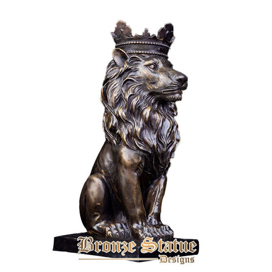 13in | 34cm | bronze lion sculpture king of beasts lion statue bronze casting animal art crafts for home decoration ornament gifts