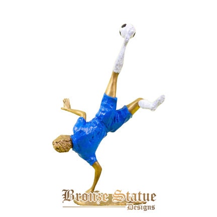 12in | 31cm | bronze football man statue famous bronze football sculpture modern art cast sport crafts for home decor ornament gifts