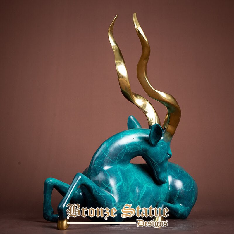 14in | 36 cm | bronzo cervo statua arte moderna bronzo cervo scultura animale bronzo arte figurine decorazione della casa ornamento regalo artigianato