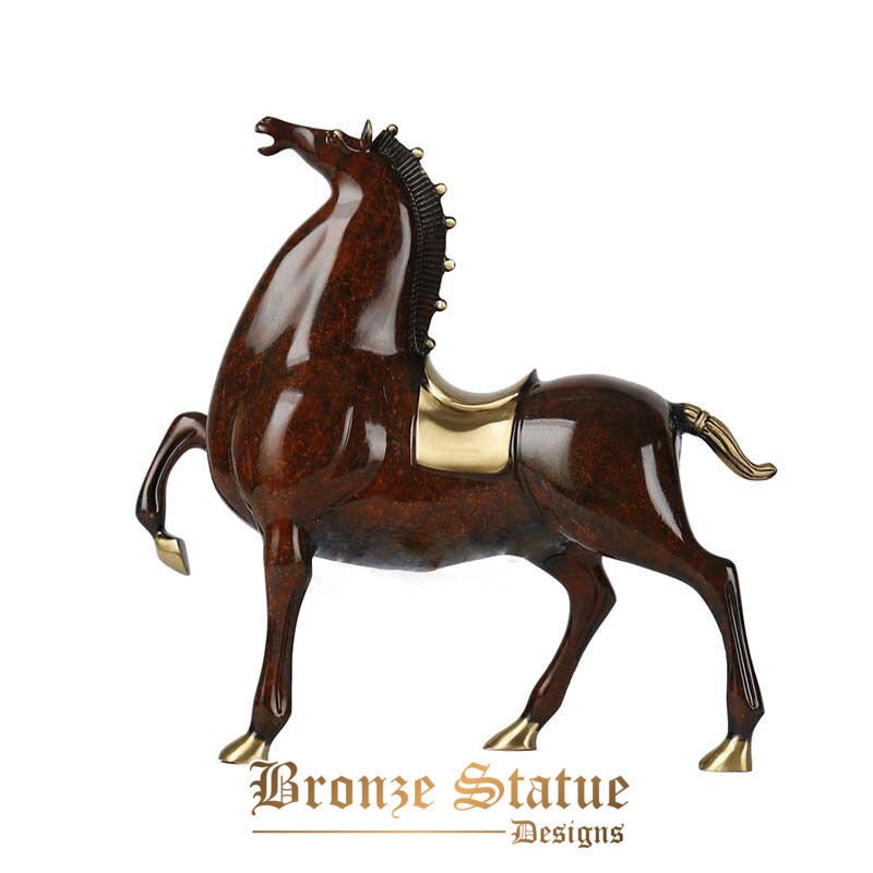 11in | 29cm | Escultura de cavalo de bronze arte moderna estátua de cavalo de bronze fundição de bronze estatueta para decoração de escritório em casa ornamento presentes