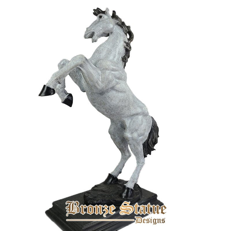 27in | 59cm | Escultura de cavalo de bronze estátua de pé de cavalo de bronze esculturas de animais estátua de acabamento de bronze com base para decoração de jardim para casa