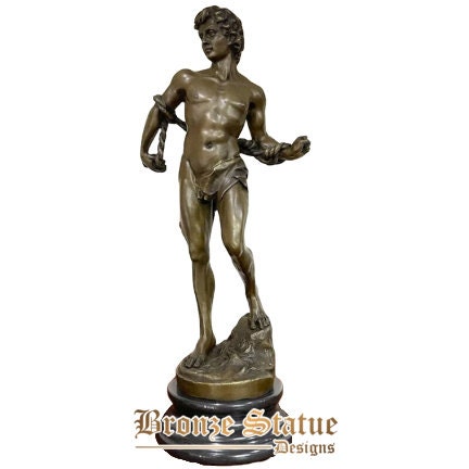 26in | 66 cm | Famosa Scultura Di David In Bronzo Statua Di David Colata In Bronzo Di Michelangelo Grandi Statue Fatte A Mano Per La Decorazione Della Casa Ornamento