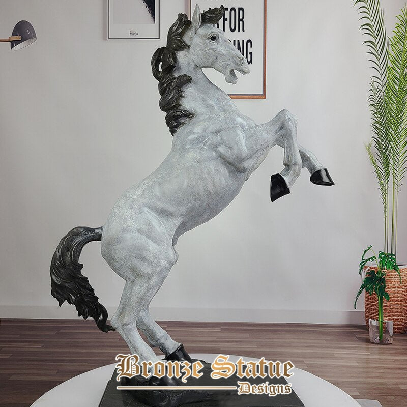 27in | 59cm | bronze horse sculpture bronze horse standing statue animal sculptures bronze finish statue with base for garden home decor
