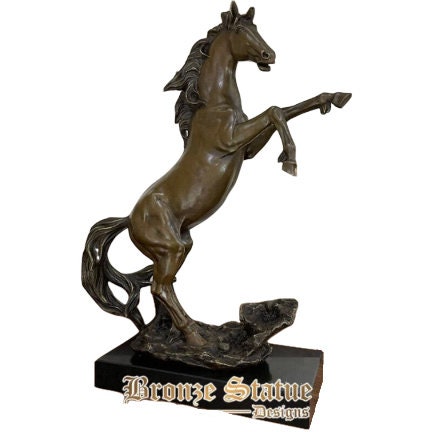 22 polegadas | 56cm | Estátua de cavalo de bronze escultura de cavalo de bronze antigo fundição de artesanato de arte de bronze coleção de decoração para casa e jardim