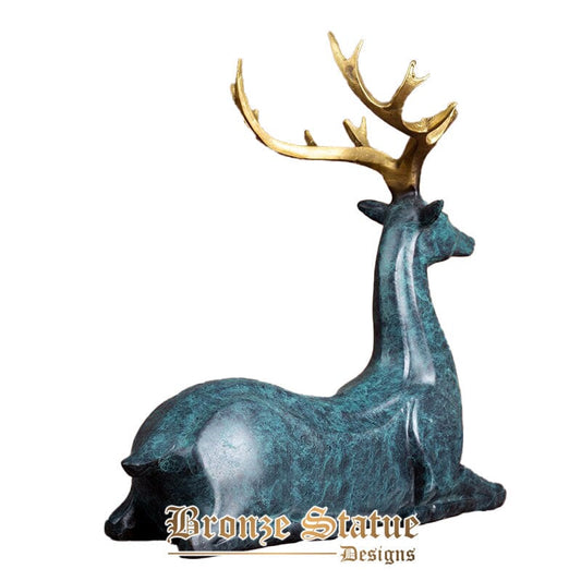 8in | 21cm | bronze deer sculpture modern art bronze deer statue animal statues for home office decor ornament bronze crafts