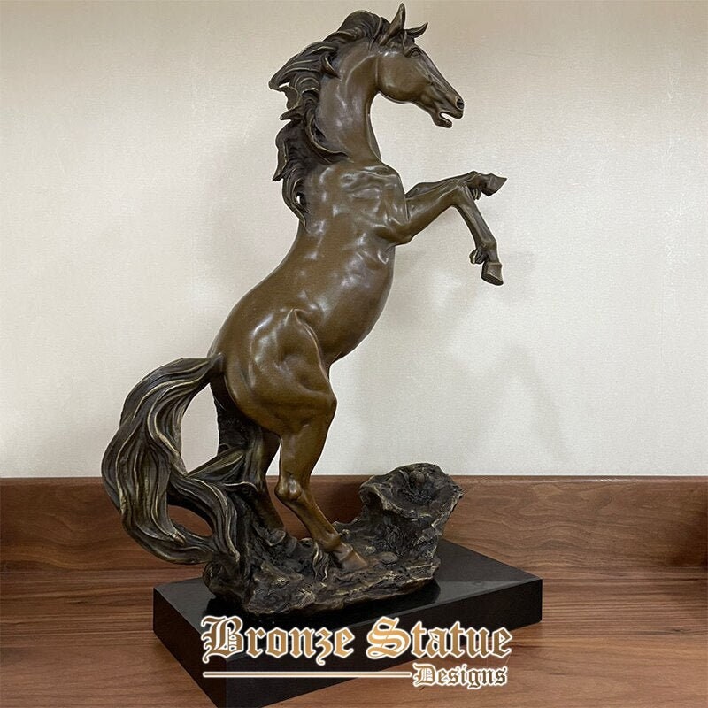 22 polegadas | 56cm | Estátua de cavalo de bronze escultura de cavalo de bronze antigo fundição de artesanato de arte de bronze coleção de decoração para casa e jardim