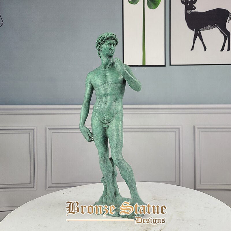 19in | 48cm | bronze david statue by michelangelo bronze david sculpture famous man sculptures antique art home cabinet office decor