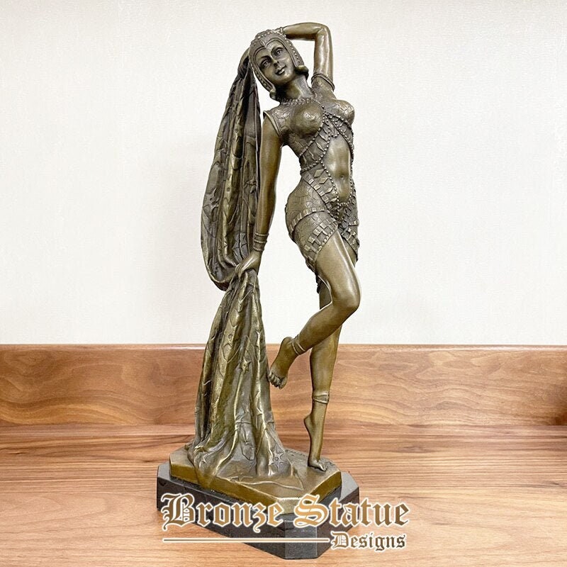 17in | 43cm | bronze sexy woman statue dance egypt female bronze sculpture casting art crafts for home decoration interior ornament