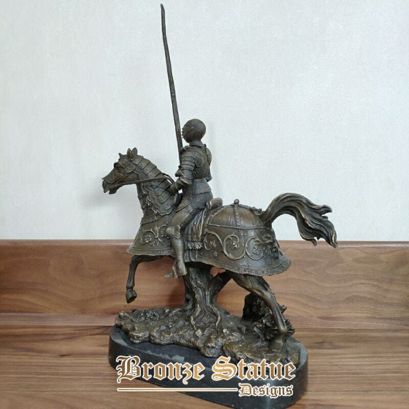 15in | 38cm | bronze warrior sculpture female soldier bronze statue bronze knight statue western vintage art crafts for home decoration