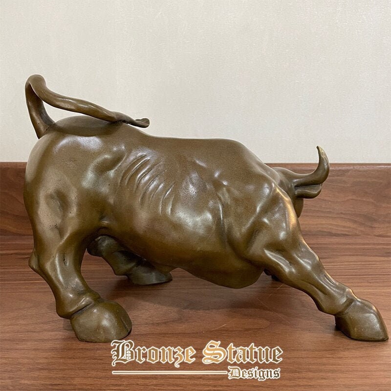 11in | 28cm | bronze wall street bull sculpture cow cattle ox bronze statue modern art animas sculptures for home hotel decor ornament