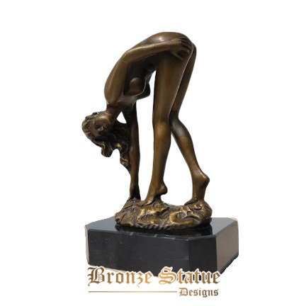 Modern art bronze nudes sculpture bronze sexy girl statue abstract female naked woman figurine crafts for home office decor