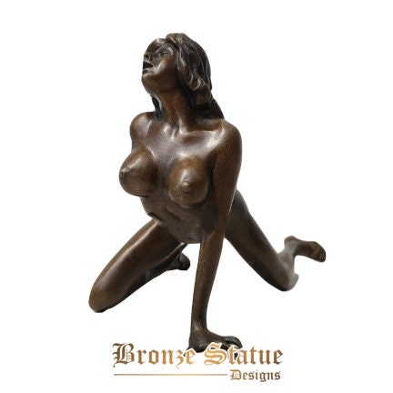 Modern nude art sculpture sexy girl bronze statue abstract female bronze sculpture naked woman figurine home office decor crafts