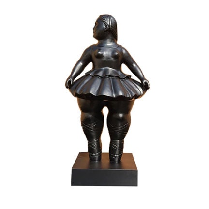 Fat girl dancer bronze statue bronze dancing fat lady sculpture abstract ballerina cute bronze artwork gifts home decoration