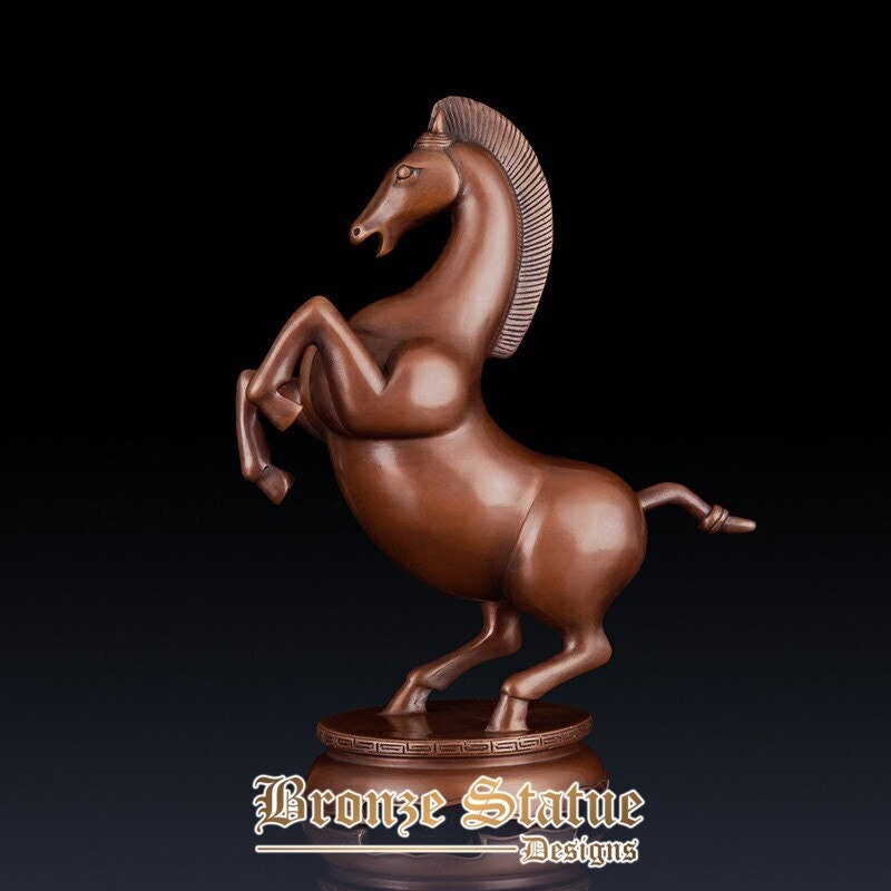 Estátua de cavalo de bronze escultura de cavalo pulando estátuas de animais de bronze fundindo obras de arte para ornamentos de decoração de escritório doméstico