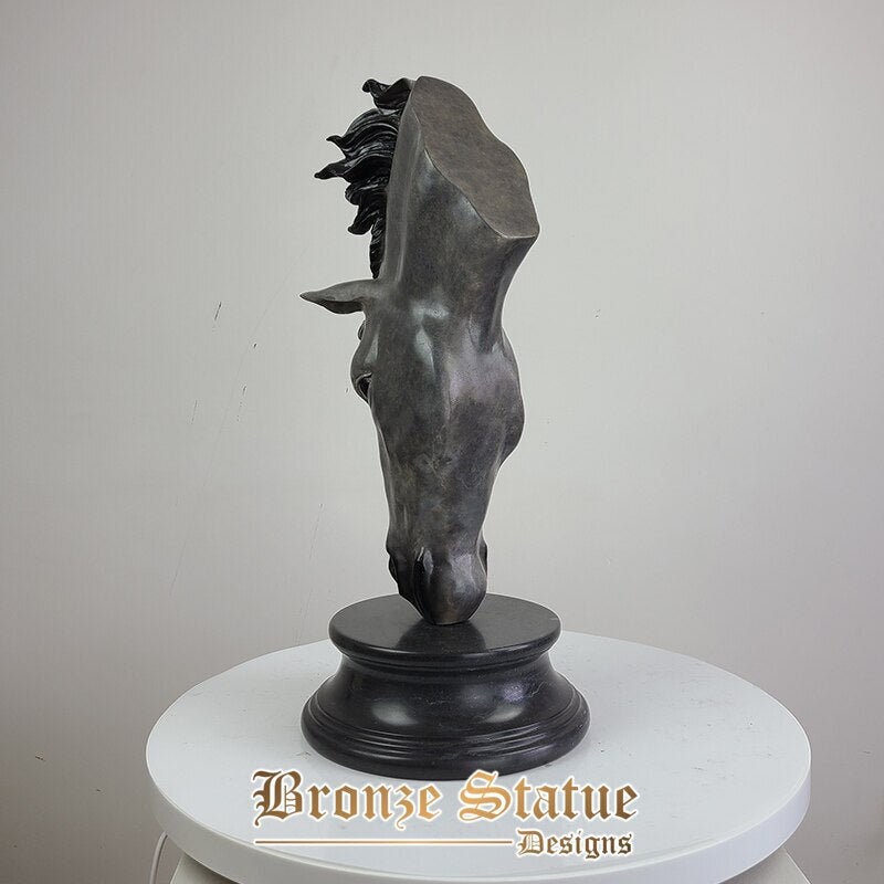 Bronze horse head sculpture bronze animal bust sculpture large horse bronze bust statue ornament modern art home office decor