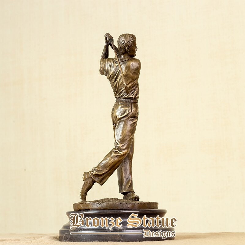 Bronze golf man statue sport male playing golf bronze sculpture modern art golfer bronze crafts figure for home decor ornament